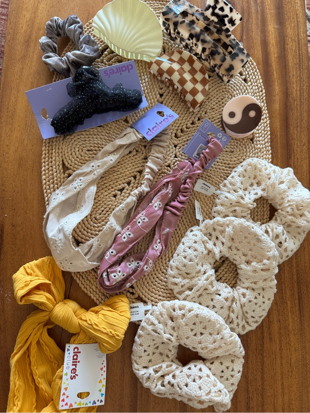 Claire's Hair Accessories Bundle Claw Clips Scrunchies Headbands